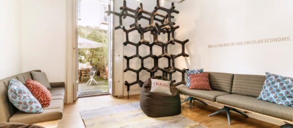 An interior space with furniture