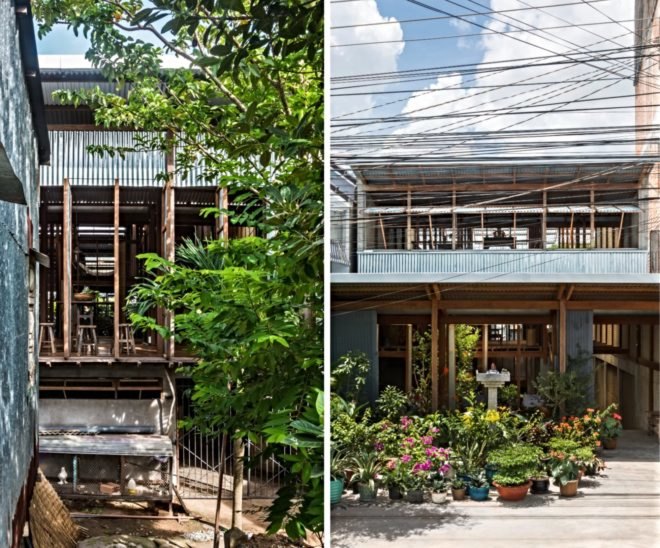 metal corrugated facade on home