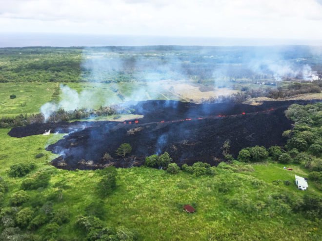 1,000-foot-long fissure stretching across the big island in Hawaii