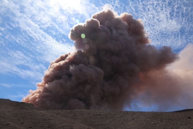 Cloud of smoke at the Kilauea volcano