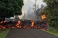 A lava flow in Leilani Estates during the Kilauea volcano eruption