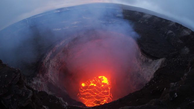 The lava lake in Hawaii's Kilauea volcano