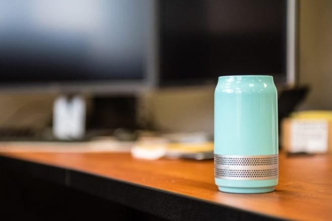 Light blue Luft Qi on an office desk