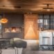 interior space of cabin with fireplace