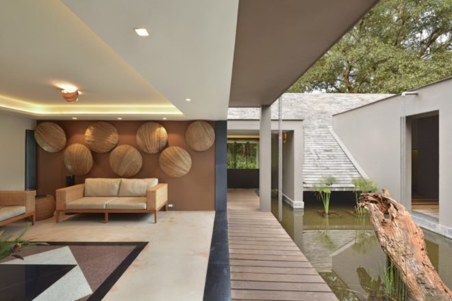 room open to the outdoors