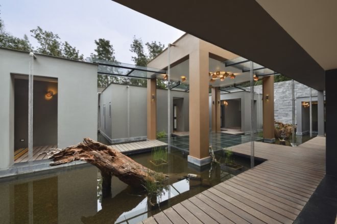 elevated walkways around water