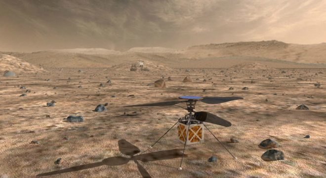 NASA's Mars Helicopter on the surface of Mars