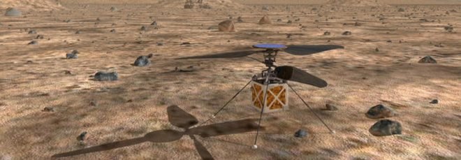 NASA's Mars Helicopter on the surface of Mars