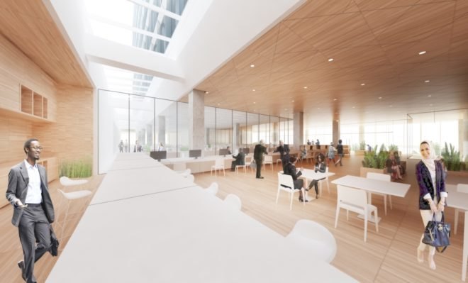 Rendering of daylit offices