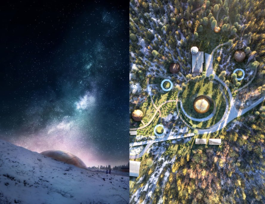 Aerial view Norway Planetarium by Snøhetta