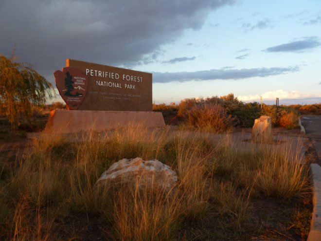 Petrified Forest National Park sign