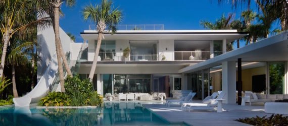 exterior view of pine tree residence modern house