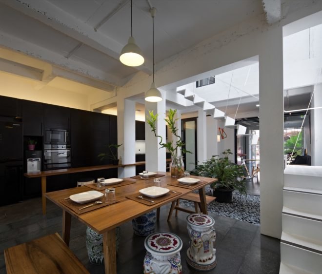 Wooden dining room table