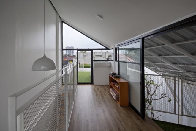 Hallway leading out to green roof