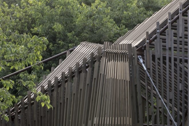 Close up of the tensegrity structure