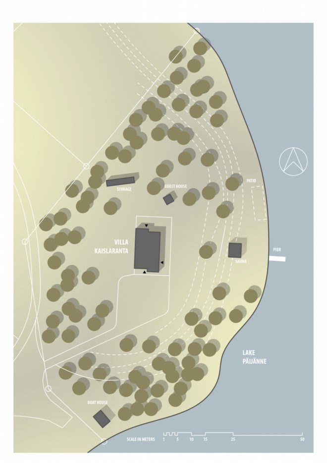 Site plan Villa Kaislaranta by RESORTUM and OSUMA Architects