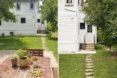 preserved spacious lot with green yard and stone walkway