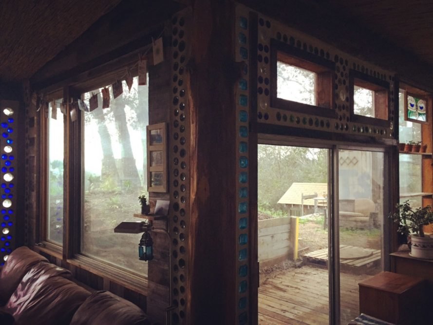 an interior of a home with multiple windows