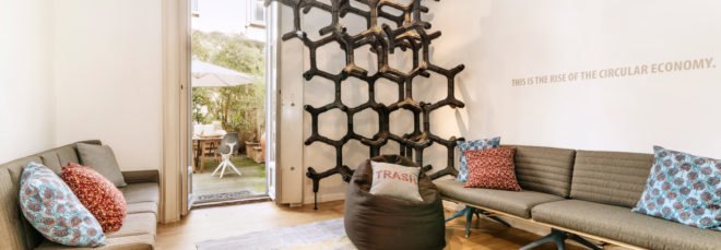 An interior space with furniture