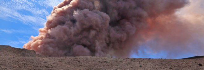 Cloud of smoke at the Kilauea volcano
