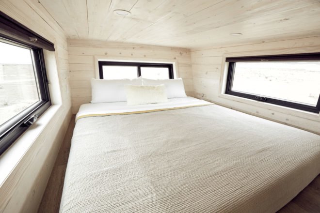 large bed with white linens