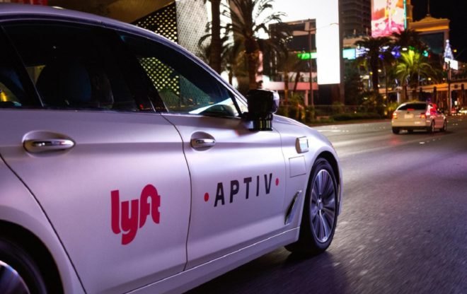 An Aptiv Lyft self-driving car in Las Vegas