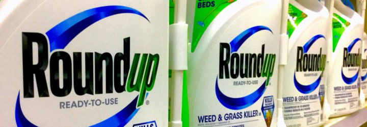 Bottles of Roundup on a shelf