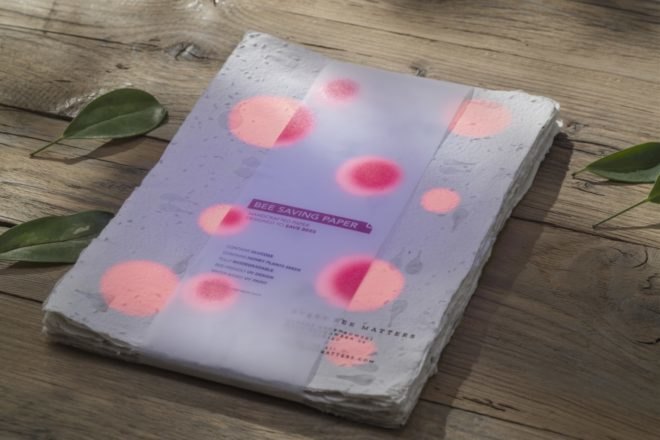 Bee Saving Paper with a pattern of colorful circles