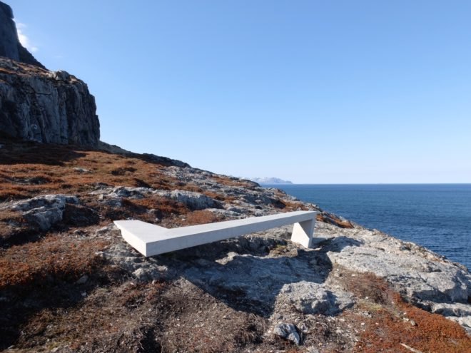 bench facing the sea