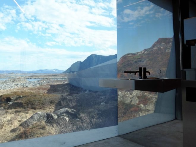 view of mountains from inside service area