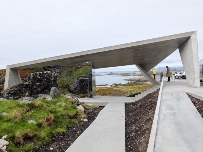 concrete service area with sea view