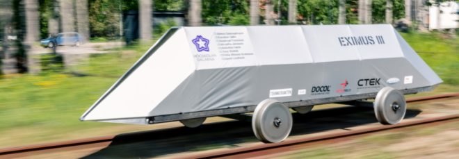 Biodegradable vehicle on tracks