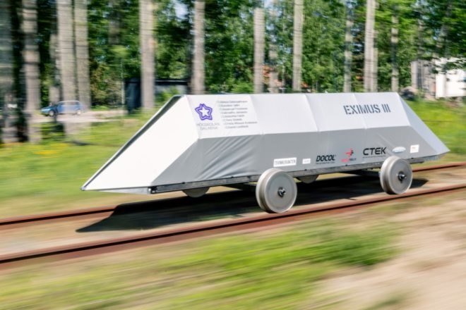 Biodegradable vehicle on tracks