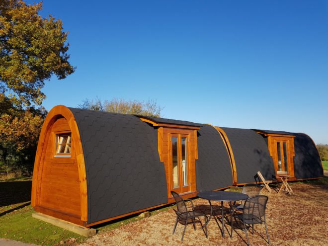 a series of extended curved cabins