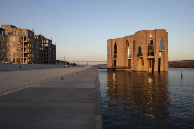 Fjordenhus exterior in the water