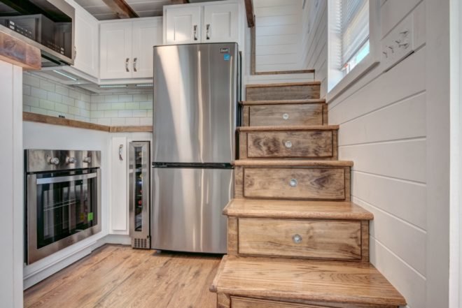 kitchen space with stairs