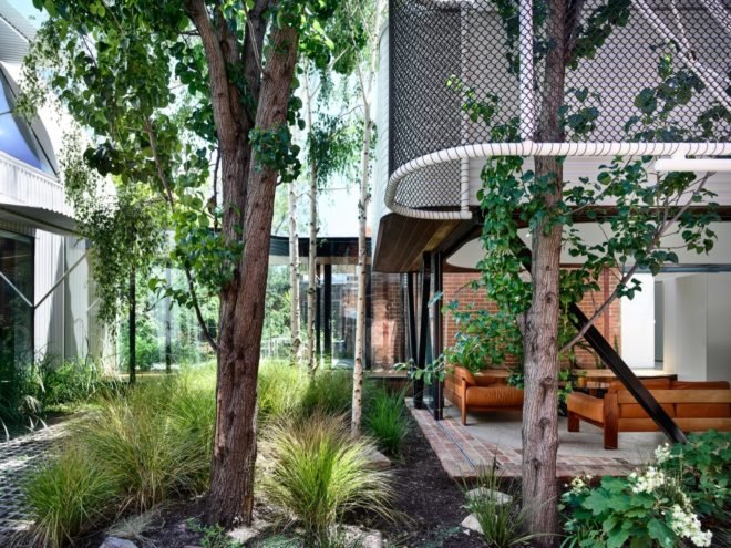 Garden and patio with couches