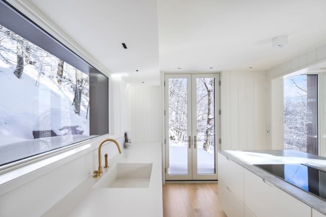 kitchen with all white decor