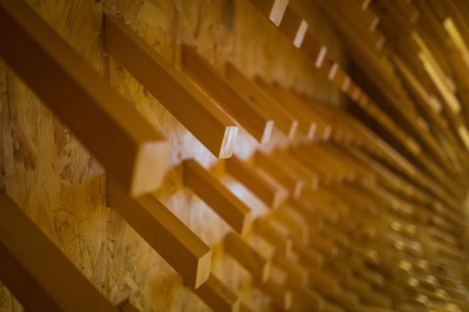 Close up image of wooden sticks