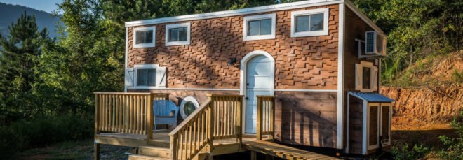 cedar clad home with front porch