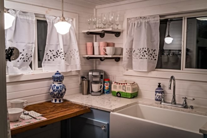 kitchen space with white walls