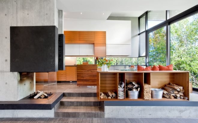 Bright kitchen with wooden cabinets