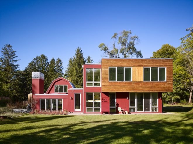 Exterior of the red house