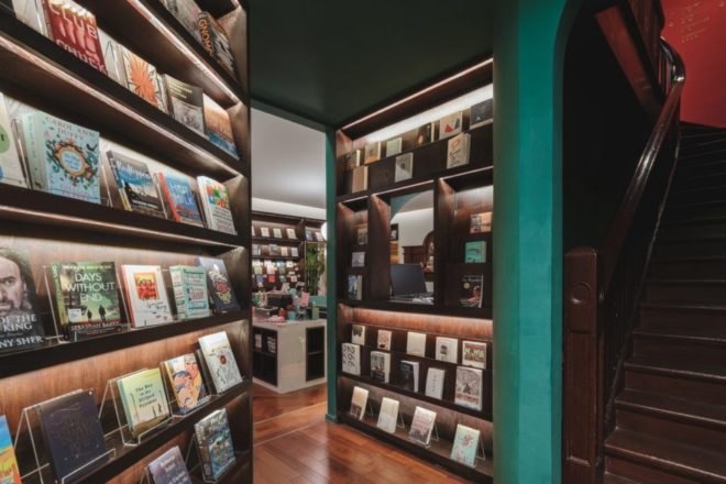 Bookshelves on second floor