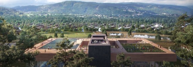 energy positive data center aerial view