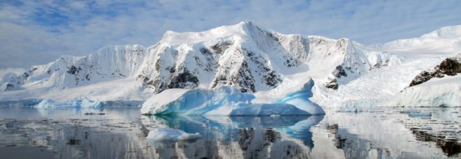 Snowy landscape in Antarctica