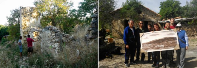 before and after photos of work in Fraguas, Spain