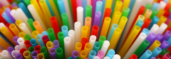 Several colorful plastic straws