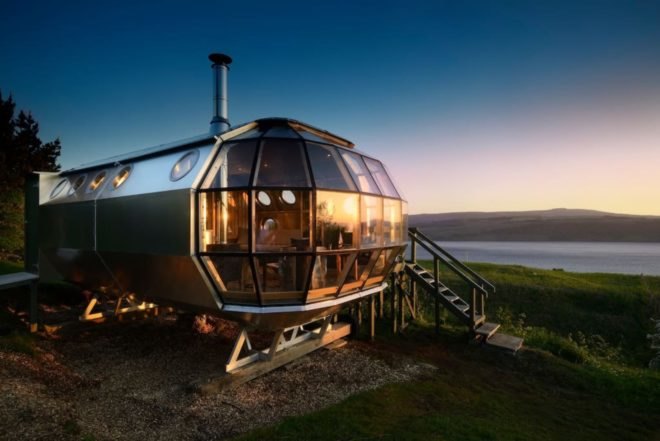 a building with an all-glass dome