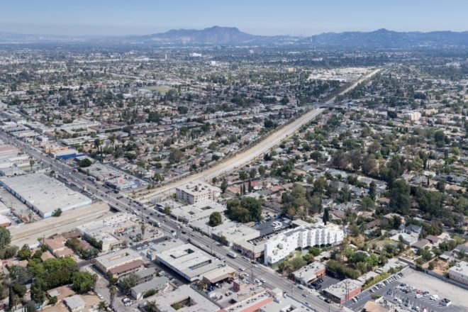 aerial view of san fernando valley